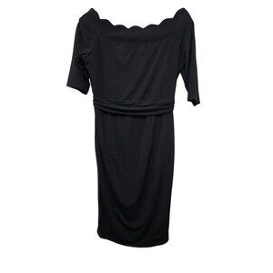 NWT Kimi + Kai Black Off Shoulder Maternity Dress Rushed Waist Detail Size S